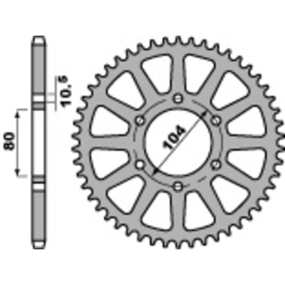 Corona PBR acero C45 estándar 478 - 520 - motoscamaralweb.com