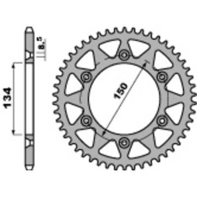 Corona PBR acero C45 estándar 489 - 520 - motoscamaralweb.com
