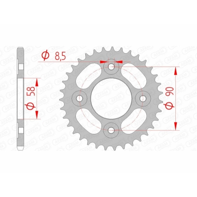 Corona AFAM acero estándar 10117 - Paso 420 - motoscamaralweb.com