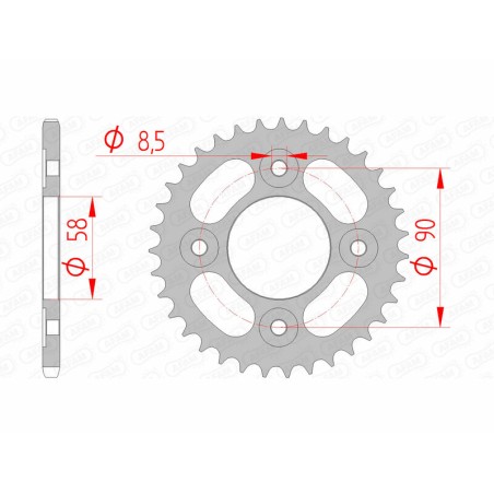 Corona AFAM acero estándar 10117 - Paso 420 - motoscamaralweb.com