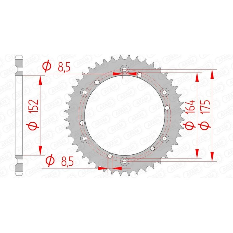 Corona AFAM acero estándar 12500 - Paso 520 - motoscamaralweb.com Corona AFAM acero estándar 12500 - Paso 520 - motoscamaralweb.com