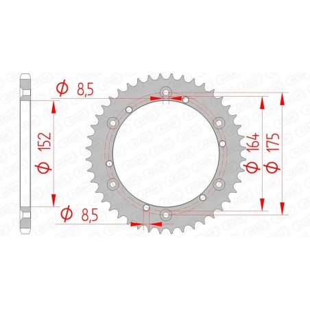 Corona AFAM acero estándar 12500 - Paso 520 - motoscamaralweb.com