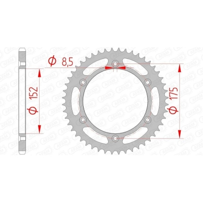 Corona AFAM acero estándar 12508 - Paso 520 - motoscamaralweb.com
