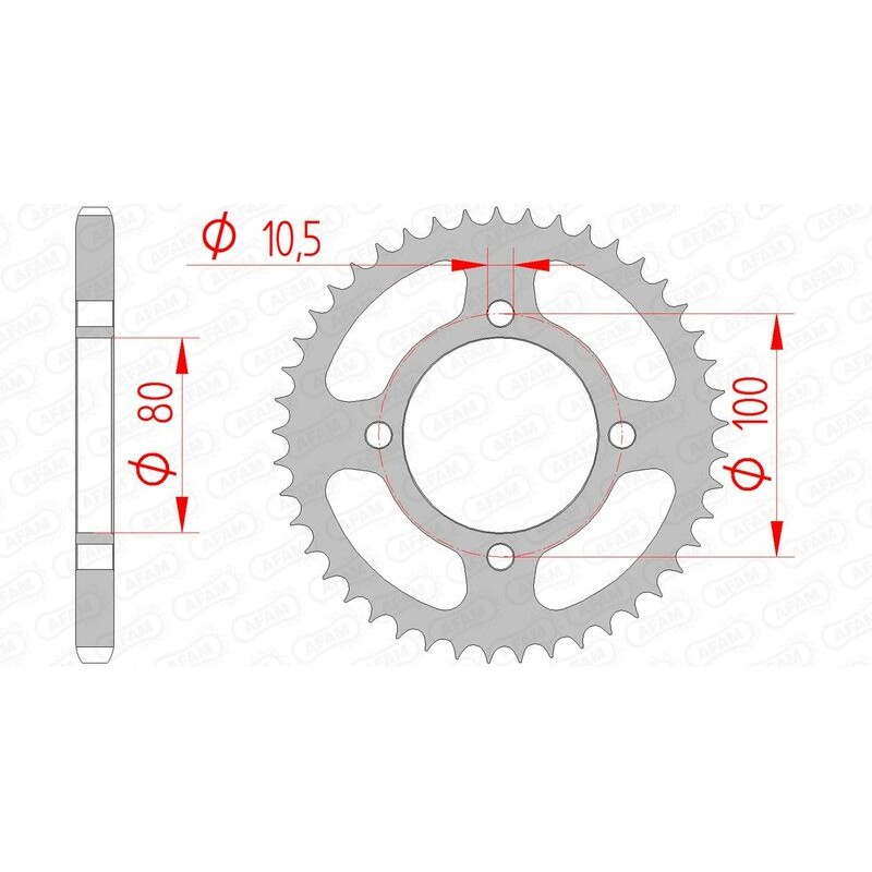 Corona AFAM acero estándar 14213 - Paso 428 - motoscamaralweb.com Corona AFAM acero estándar 14213 - Paso 428 - motoscamaralweb.com