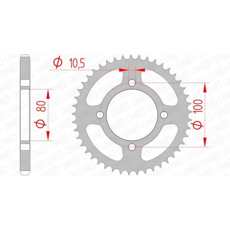 Corona AFAM acero estándar 14213 - Paso 428 - motoscamaralweb.com