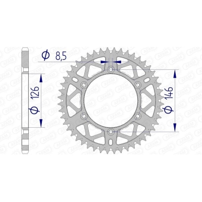Corona AFAM aluminio ultraligera autolimpiable 15203 - Paso 520 - motoscamaralweb.com