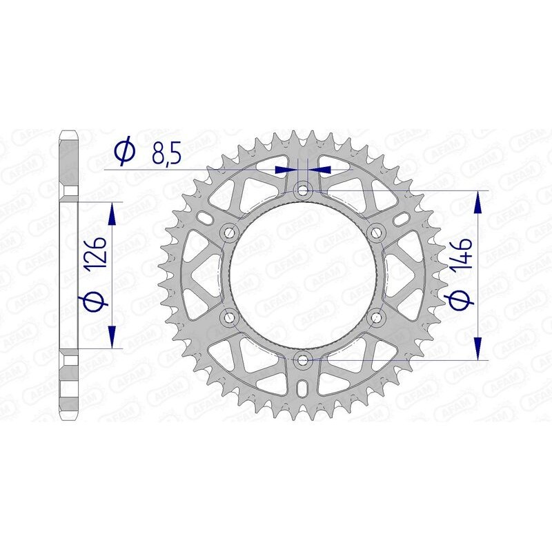 Corona AFAM aluminio ultraligera autolimpiable 15203 - Paso 520 - motoscamaralweb.com Corona AFAM aluminio ultraligera autolimpiable 15203 - Paso 520 - motoscamaralweb.com
