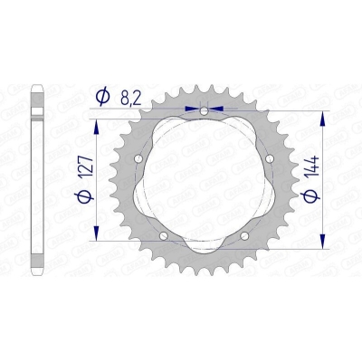 Corona AFAM aluminio 51607 - Paso 520 - Requiere portacoronas AFAM - motoscamaralweb.com