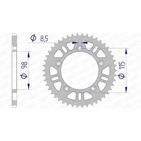 Corona AFAM aluminio 72101 - Paso 420 - motoscamaralweb.com