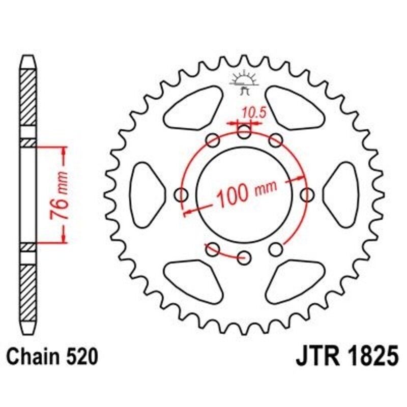 Corona JT 1825 de acero con 41 dientes - motoscamaralweb.com Corona JT 1825 de acero con 41 dientes - motoscamaralweb.com