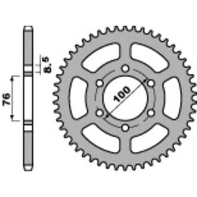 Corona PBR acero C45 estándar 4513 - 428 - motoscamaralweb.com