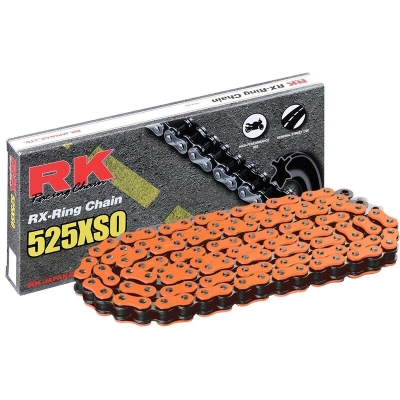 Cadena RK FO525XSO con 108 eslabones naranja - motoscamaralweb.com