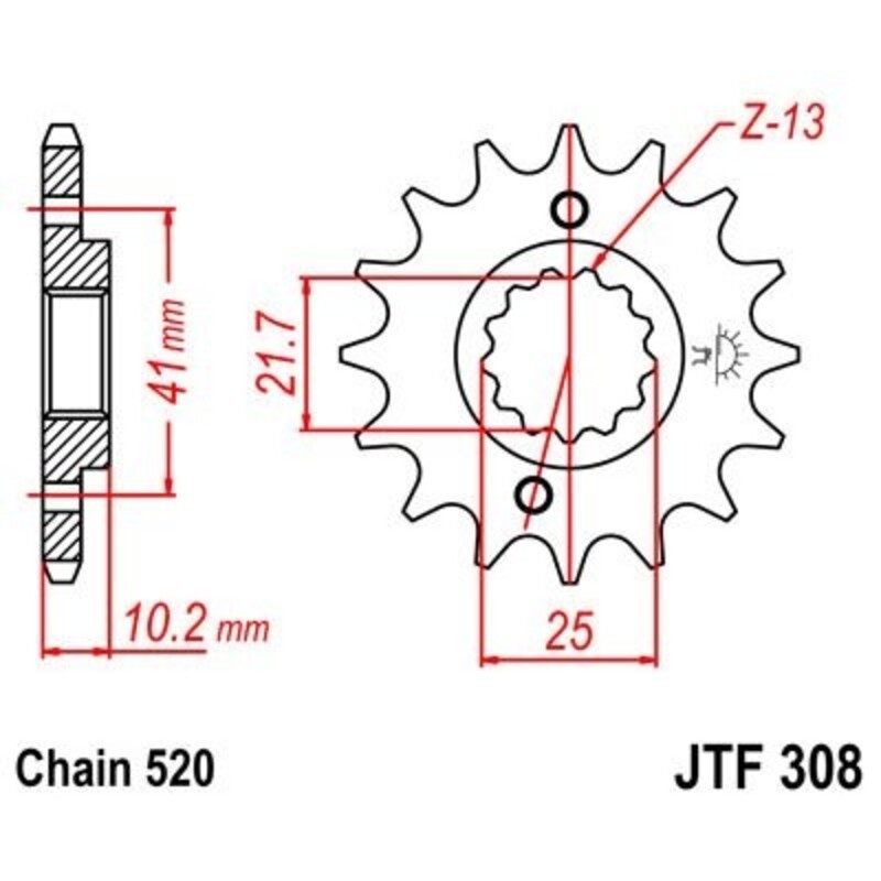 Piñón con goma anti-ruido JT SPROCKETS acero 308 - 520 - motoscamaralweb.com Piñón con goma anti-ruido JT SPROCKETS acero 308 - 520 - motoscamaralweb.com