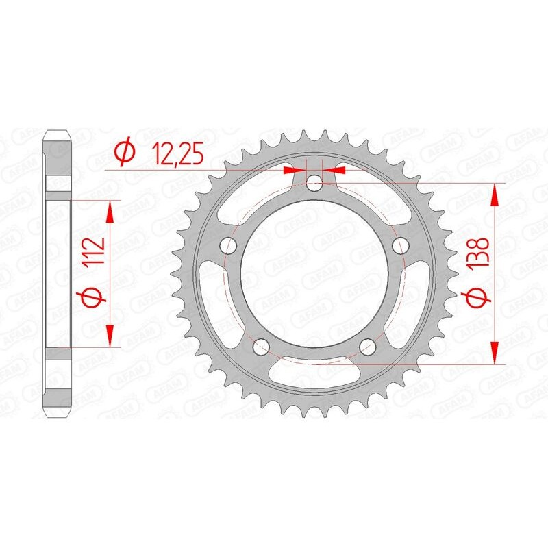 Corona AFAM acero estándar 10508 - Paso 530 - motoscamaralweb.com Corona AFAM acero estándar 10508 - Paso 530 - motoscamaralweb.com