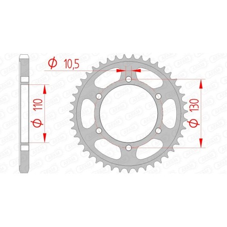 Corona AFAM acero estándar 12815 - Paso 525 - motoscamaralweb.com