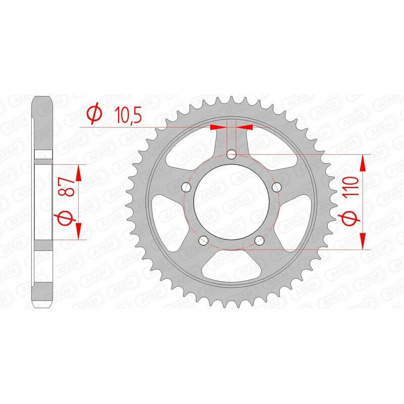 Corona AFAM acero estándar 14601 - Paso 530 - motoscamaralweb.com