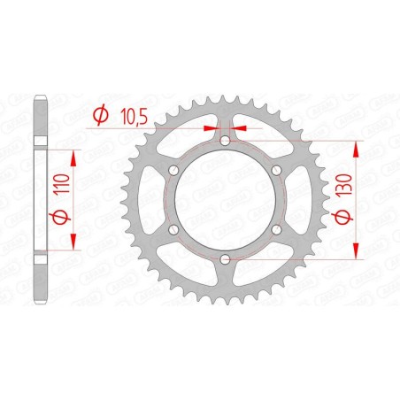 Corona AFAM acero estándar 16500 - Paso 520 - motoscamaralweb.com