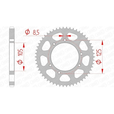 Corona AFAM acero estándar 47200 - Paso 428 - motoscamaralweb.com