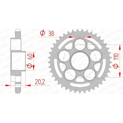 Corona AFAM acero estándar 50800 - Paso 525 - motoscamaralweb.com