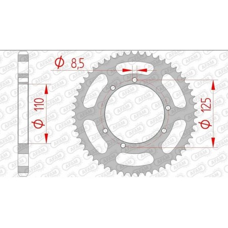 Corona AFAM acero estándar 59104 - Paso 428 - motoscamaralweb.com