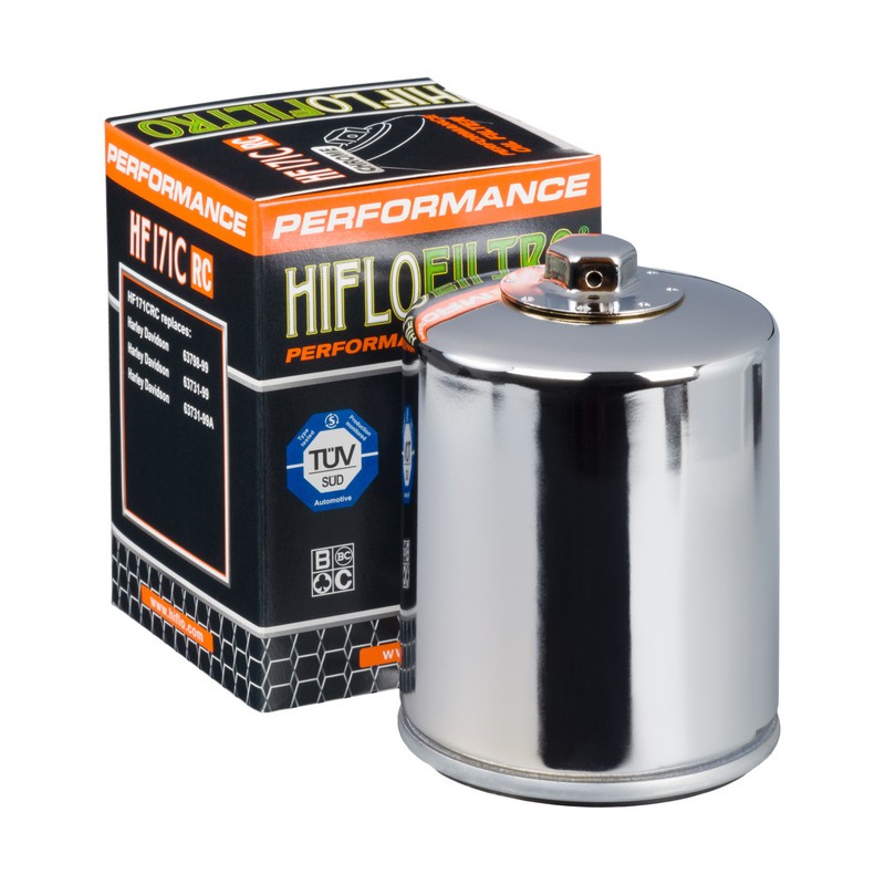 Filtro de aceite HIFLOFILTRO Performance chrome - HF171CRC - motoscamaralweb.com Filtro de aceite HIFLOFILTRO Performance chrome - HF171CRC - motoscamaralweb.com