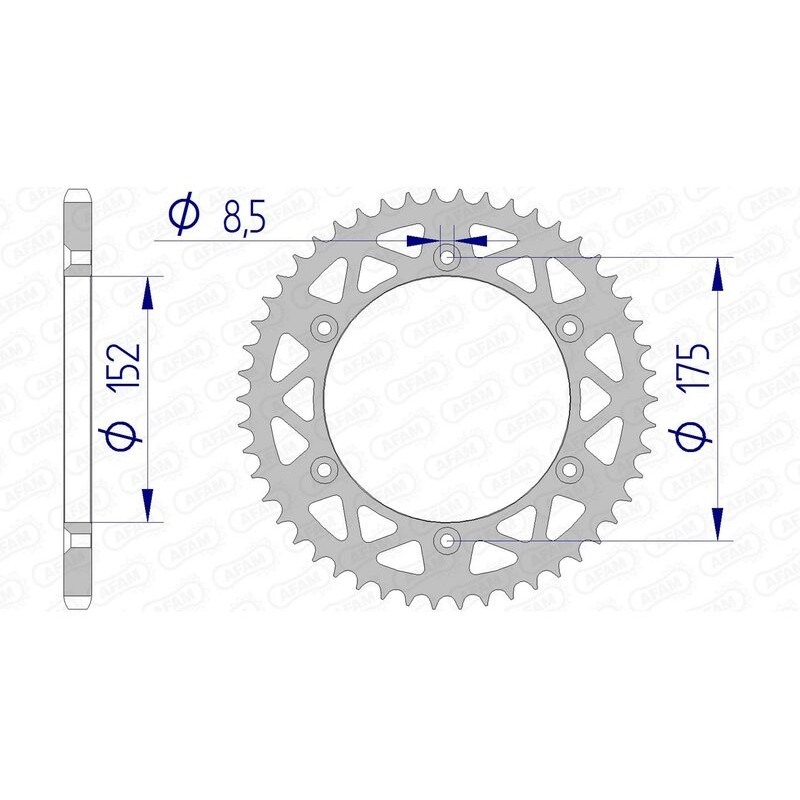 Corona AFAM aluminio 13508 - Paso 520 - motoscamaralweb.com Corona AFAM aluminio 13508 - Paso 520 - motoscamaralweb.com