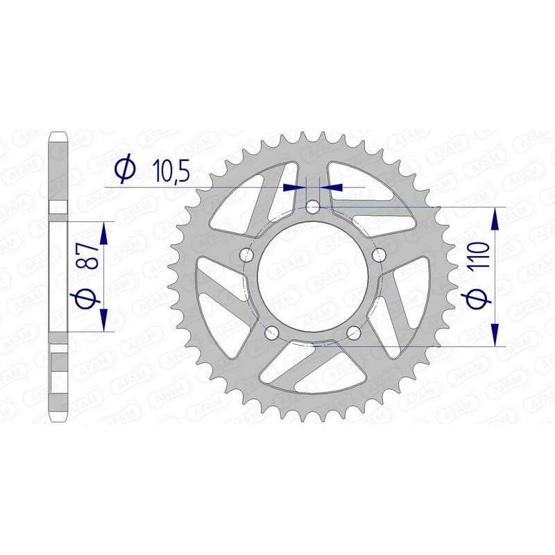 Corona AFAM aluminio 15405 - Paso 520 - motoscamaralweb.com Corona AFAM aluminio 15405 - Paso 520 - motoscamaralweb.com