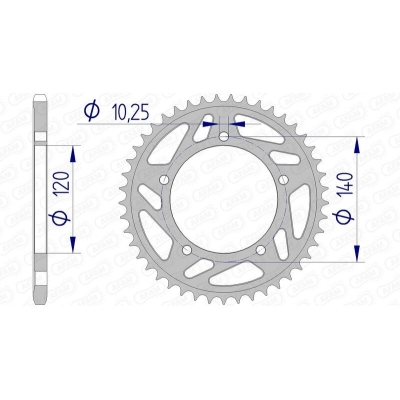 Corona AFAM aluminio 15605 - Paso 520 - motoscamaralweb.com