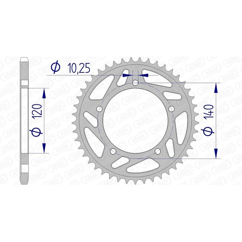 Corona AFAM aluminio 15605 - Paso 520 - motoscamaralweb.com Corona AFAM aluminio 15605 - Paso 520 - motoscamaralweb.com