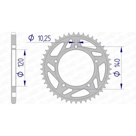 Corona AFAM aluminio 15605 - Paso 520 - motoscamaralweb.com