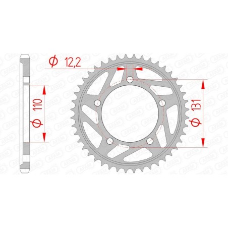 Corona AFAM acero estándar 164800 - Paso 525 - motoscamaralweb.com