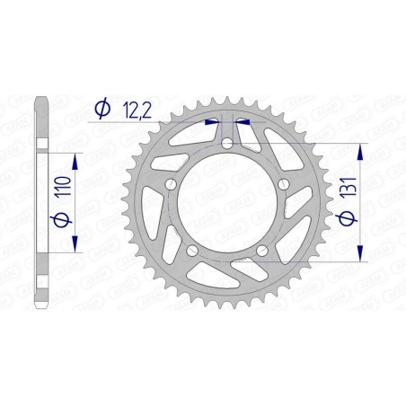 Corona AFAM aluminio 165801 - Paso 520 - motoscamaralweb.com