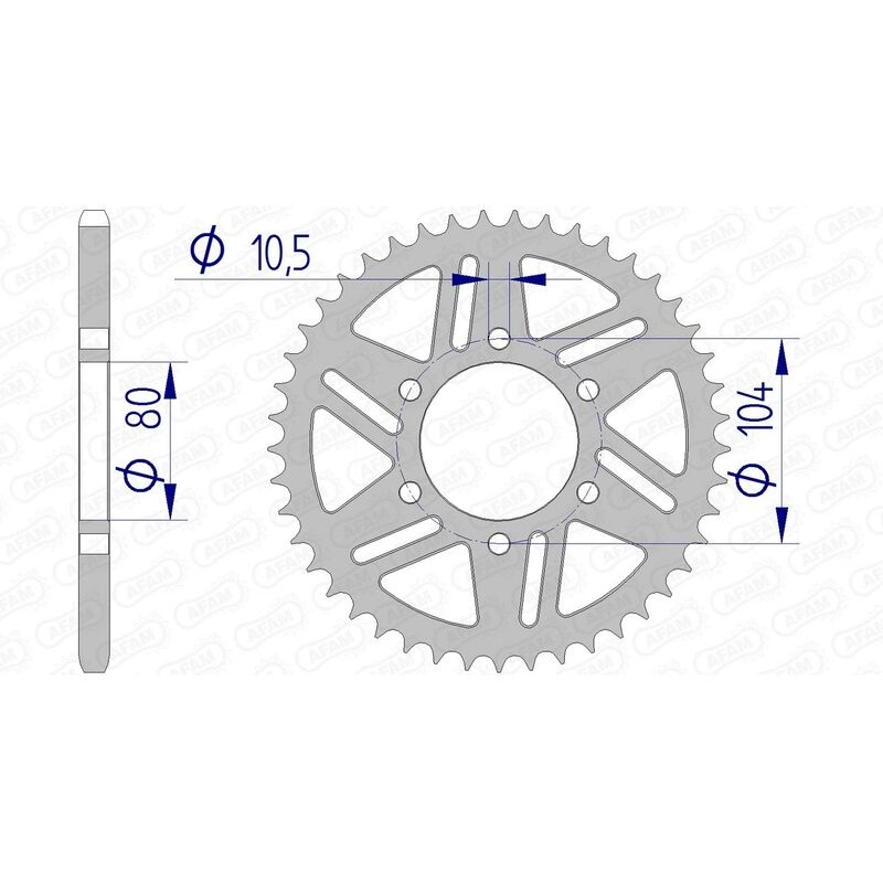 Corona AFAM aluminio 17606 - Paso 520 - motoscamaralweb.com