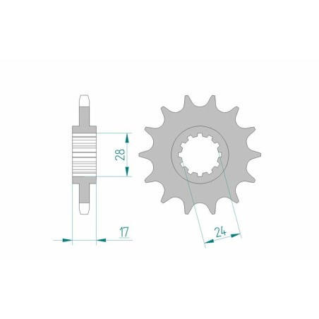 Piñón AFAM acero estándar 20515 - Paso 525 - motoscamaralweb.com