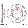 Corona JT SPROCKETS acero estándar 745 - Paso 525 - motoscamaralweb.com