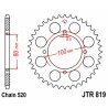Corona JT 819 de acero con 39 dientes - motoscamaralweb.com
