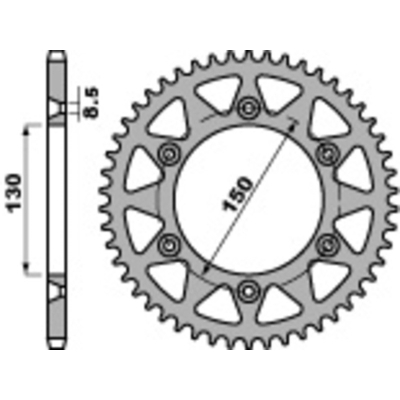Corona PBR acero C45 estándar 270 - 520 - motoscamaralweb.com