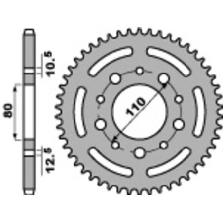 Corona PBR acero C45 estándar 4350 - 525 - motoscamaralweb.com