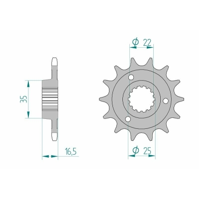Piñón AFAM acero estándar 52613 - Paso 525 - motoscamaralweb.com