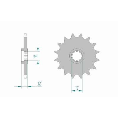 Piñón AFAM acero estándar 58102 - Paso 420 - motoscamaralweb.com