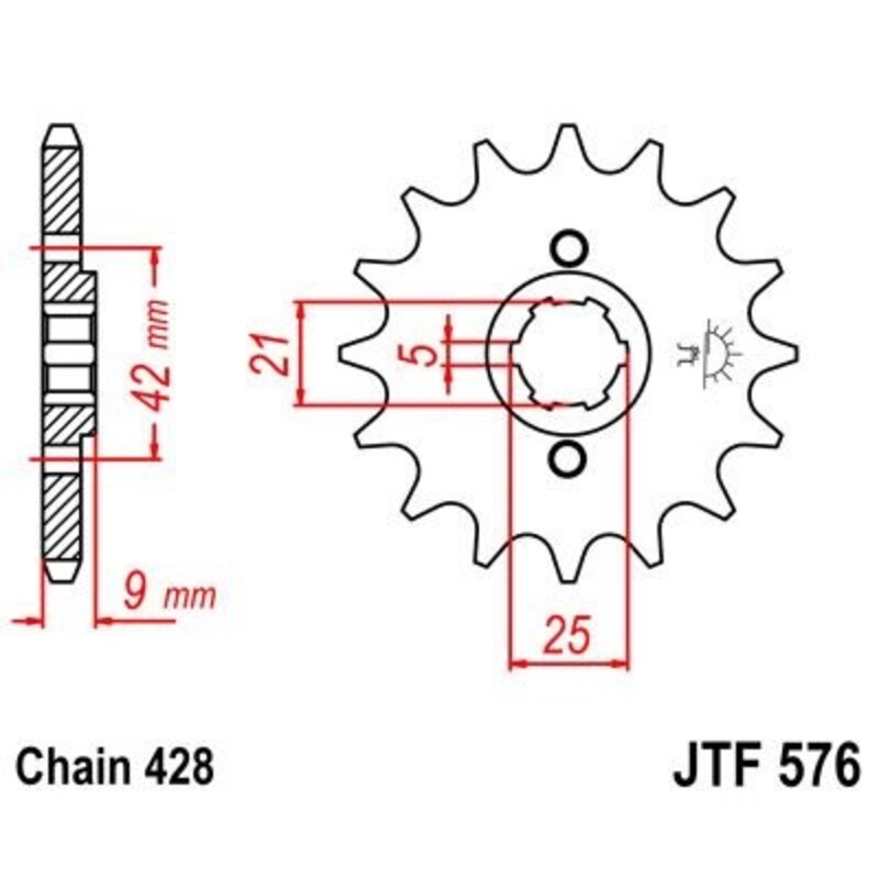 Piñon JT 576 de acero con 18 dientes - motoscamaralweb.com Piñon JT 576 de acero con 18 dientes - motoscamaralweb.com