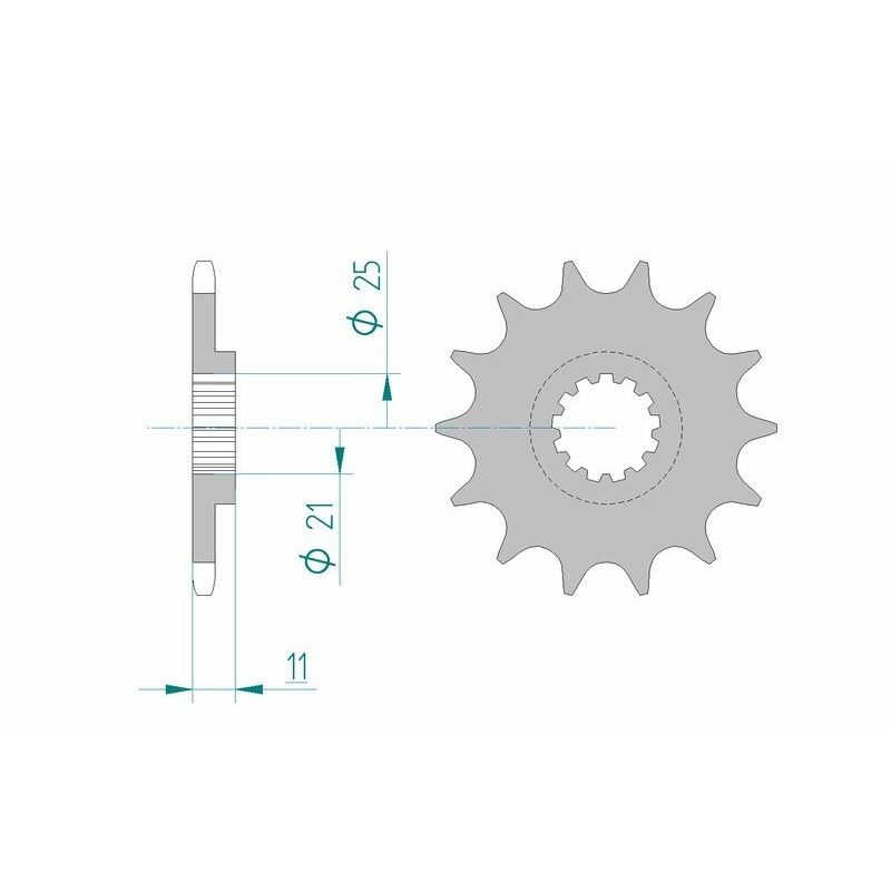 Piñón AFAM acero estándar 64500 - Paso 520 - motoscamaralweb.com