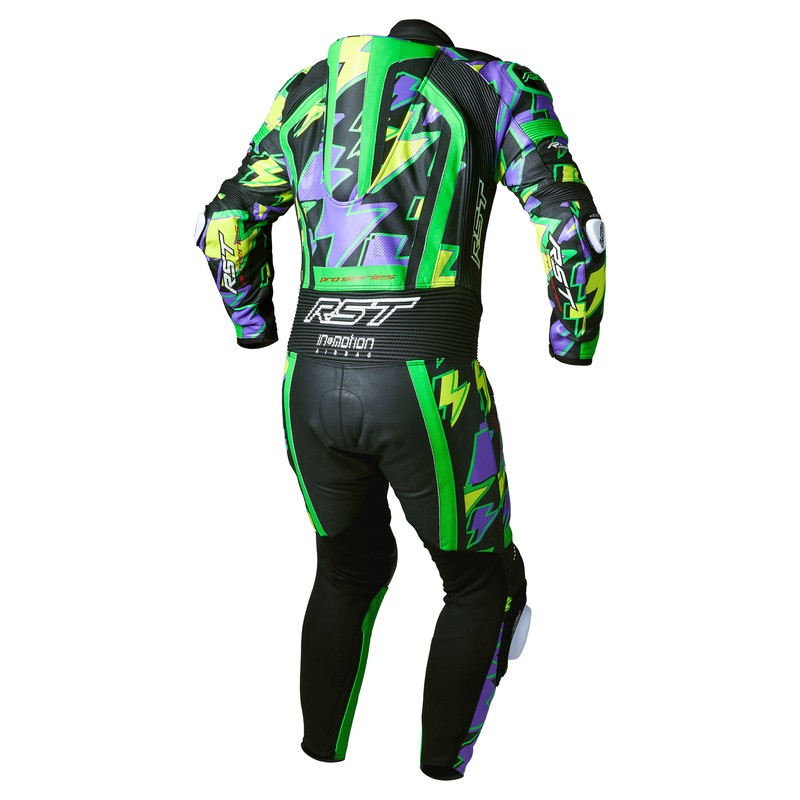 Mono de piel RST Pro Series Evo Airbag CE hombre - Verde Flúor / Purple bolt - motoscamaralweb.com Mono de piel RST Pro Series Evo Airbag CE hombre - Verde Flúor / Purple bolt - motoscamaralweb.com