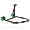 Caballete monobrazo derecho BIHR Home Track color negro mate y ruedas verdes - motoscamaralweb.com