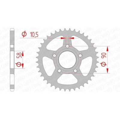 Corona AFAM acero estándar 10215 - Paso 520 - motoscamaralweb.com