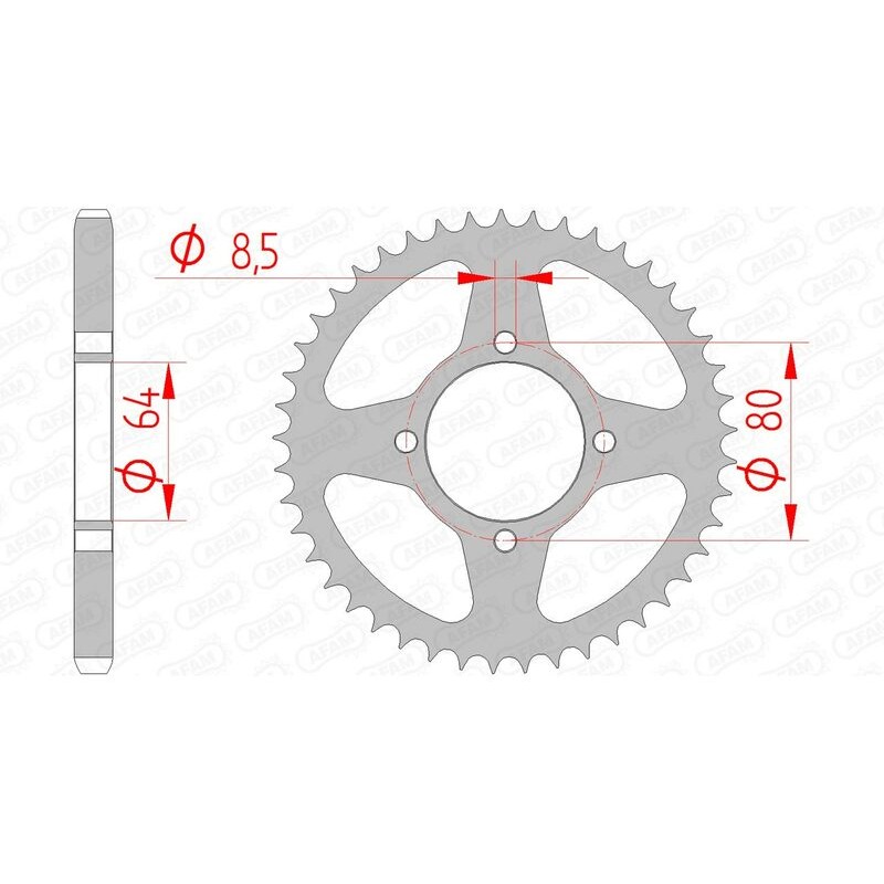 Corona AFAM acero estándar 12200 - Paso 428 - motoscamaralweb.com Corona AFAM acero estándar 12200 - Paso 428 - motoscamaralweb.com