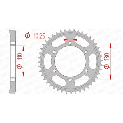 Corona AFAM acero estándar 12813 - Paso 530 - motoscamaralweb.com