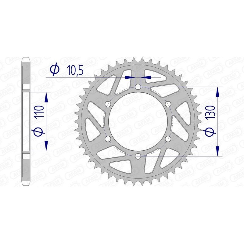 Corona AFAM aluminio 13814 - Paso 520 - motoscamaralweb.com Corona AFAM aluminio 13814 - Paso 520 - motoscamaralweb.com