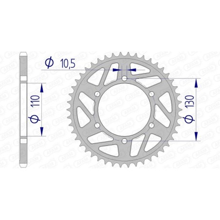 Corona AFAM aluminio 13814 - Paso 520 - motoscamaralweb.com