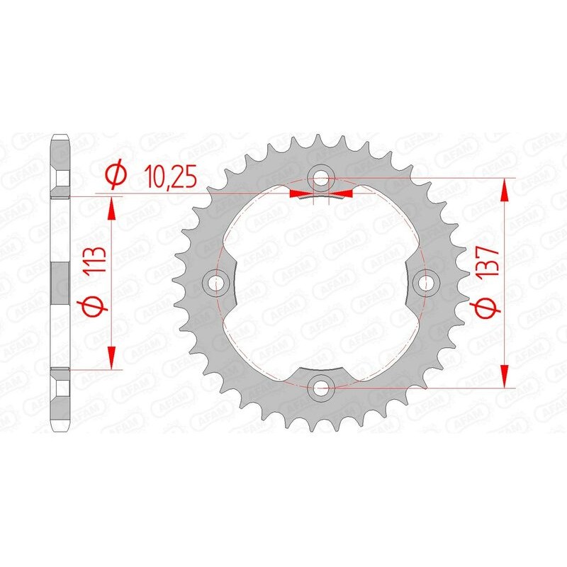 Corona AFAM acero estándar 14412 - Paso 520 - motoscamaralweb.com Corona AFAM acero estándar 14412 - Paso 520 - motoscamaralweb.com